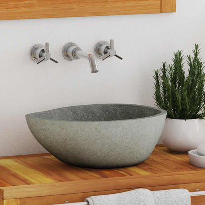 Waschbecken Flussstein Oval (37-46)X(29-36) Cm