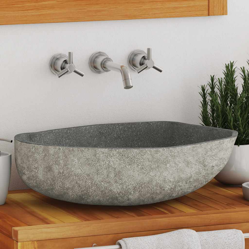 Waschbecken Flussstein Oval (37-46)X(29-36) Cm