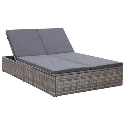 Doppel-Sonnenliege Mit Auflage Poly Rattan