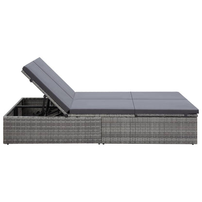 Doppel-Sonnenliege Mit Auflage Poly Rattan