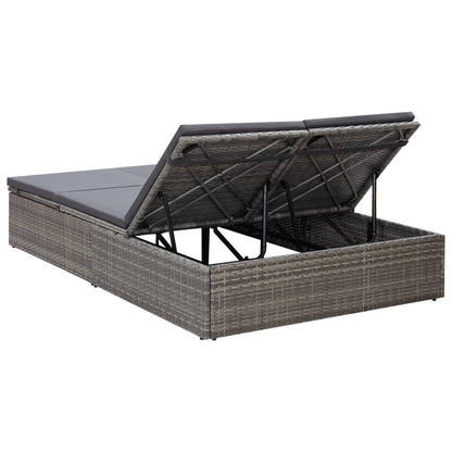 Doppel-Sonnenliege Mit Auflage Poly Rattan