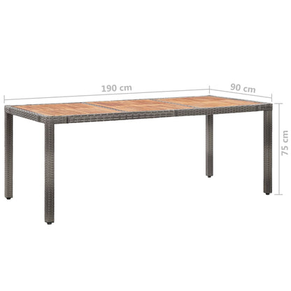 9-Tlg. Garten-Essgruppe Mit Kissen Poly Rattan Grau