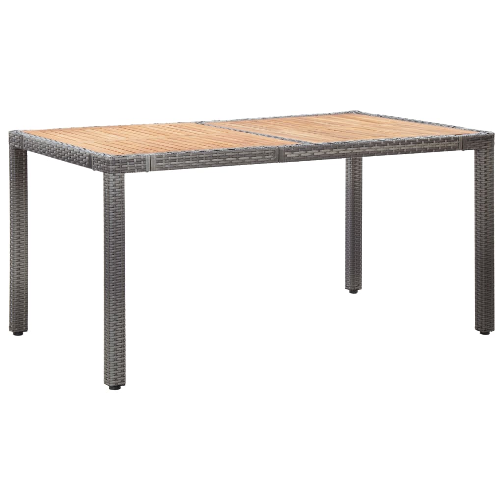 7-Tlg. Garten-Essgruppe Mit Auflagen Poly Rattan Grey