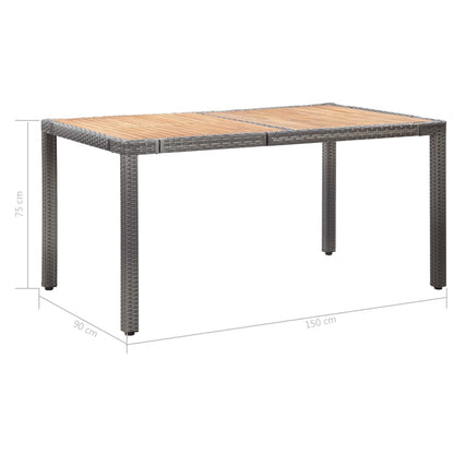 7-Tlg. Garten-Essgruppe Mit Auflagen Poly Rattan Grey
