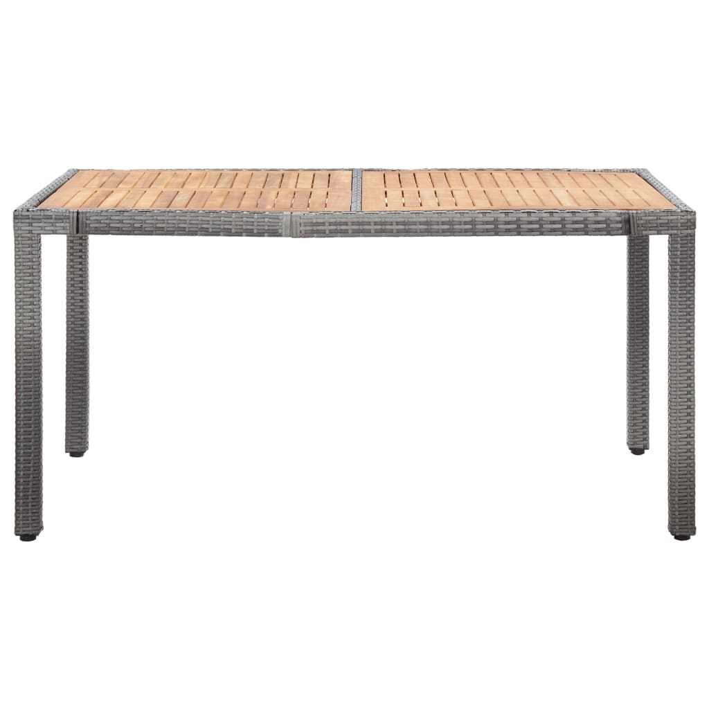 7-Tlg. Garten-Essgruppe Mit Auflagen Poly Rattan Grey