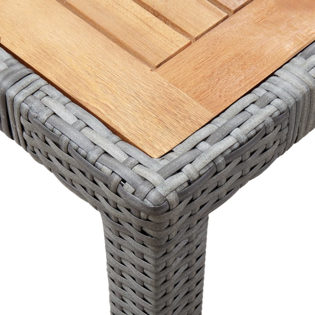 7-Tlg. Garten-Essgruppe Mit Auflagen Poly Rattan Grey