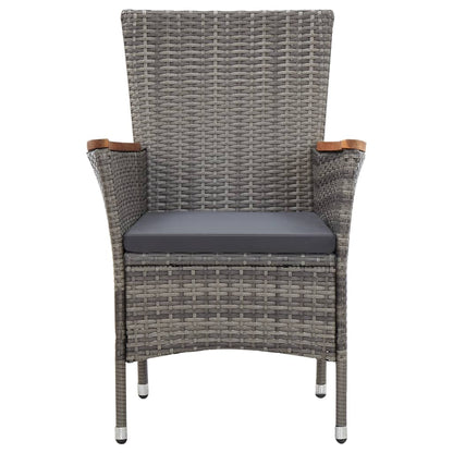 7-Tlg. Garten-Essgruppe Mit Auflagen Poly Rattan Grey