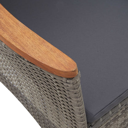 7-Tlg. Garten-Essgruppe Mit Auflagen Poly Rattan Grey