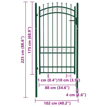 Zauntor Emmen Mit Spikes Stahl 103 X 134,5 Cm