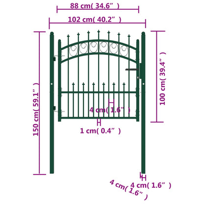 Zauntor Emmen Mit Spikes Stahl 104 X 97 Cm