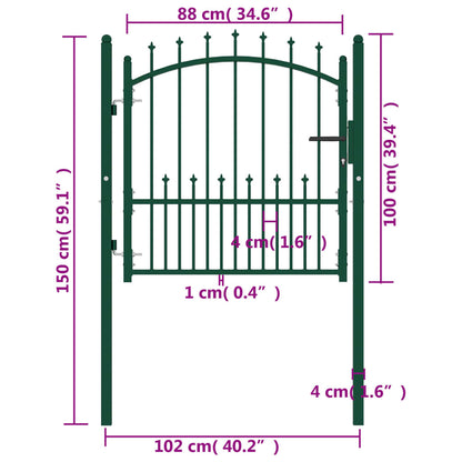 Zauntor Emmen Mit Spikes Stahl 104 X 97 Cm
