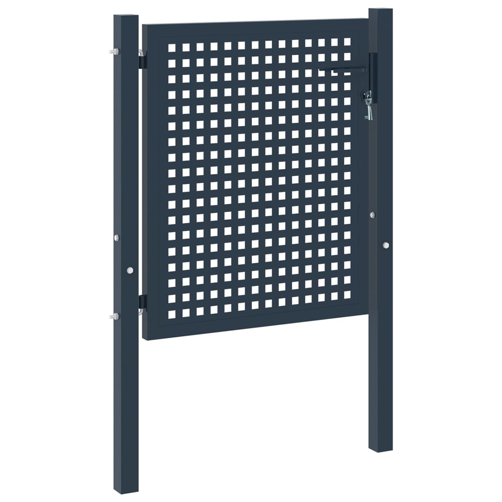 Zauntor Anthrazit 102X75 Cm Stahl