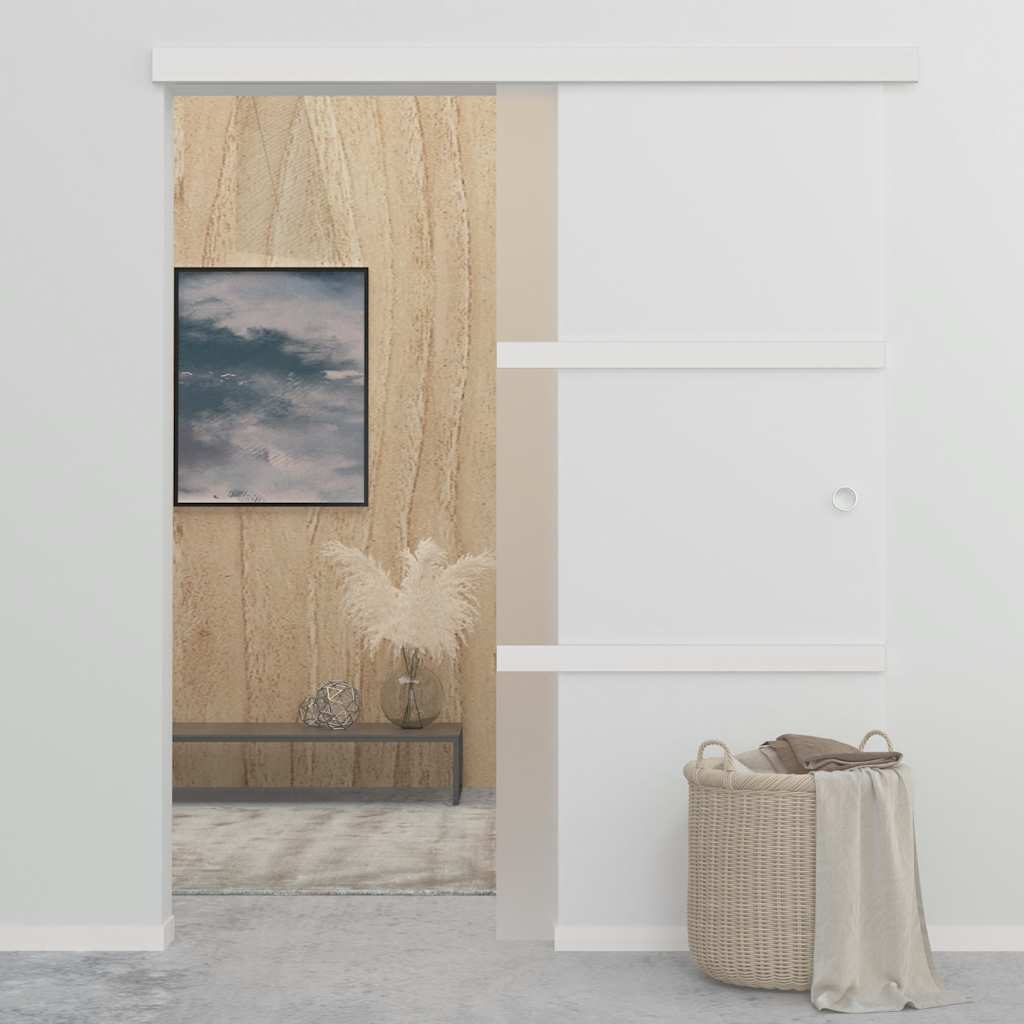 Schiebetür Esg-Glas Und Aluminium Silbern