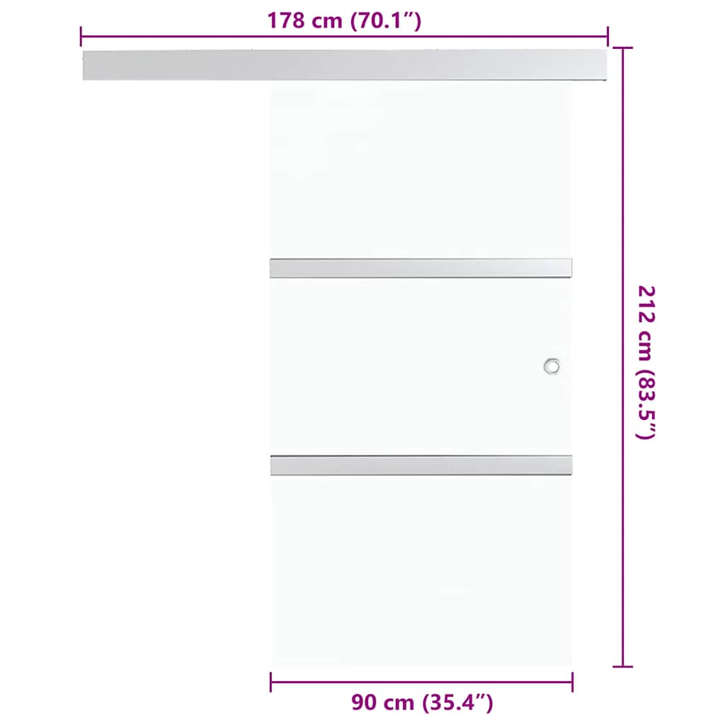 Schiebetür Esg-Glas Und Aluminium Silbern