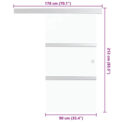 Schiebetür Esg-Glas Und Aluminium Silbern