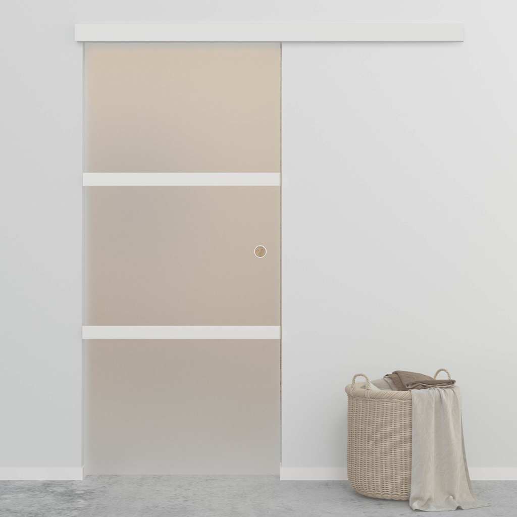 Schiebetür Esg-Glas Und Aluminium Silbern