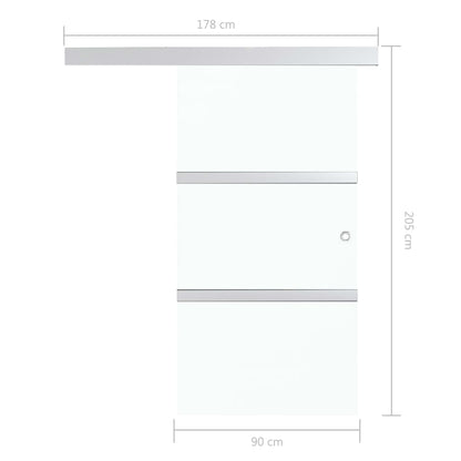 Schiebetür Mit Weichen Stoppern Esg-Glas Und Aluminium 90X205Cm