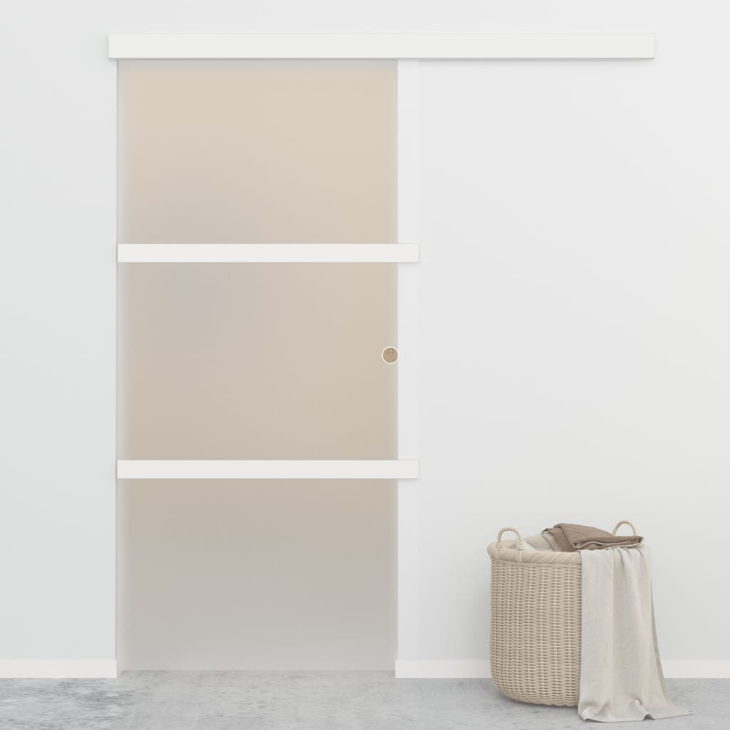 Schiebetür Mit Weichen Stoppern Esg-Glas Und Aluminium 90X205Cm