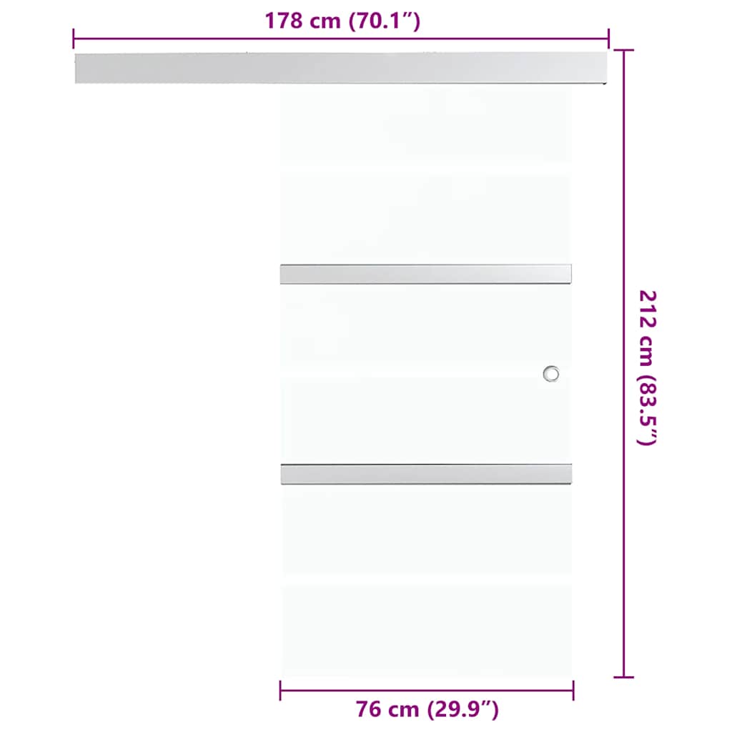 Schiebetür Esg-Glas Und Aluminium Silbern