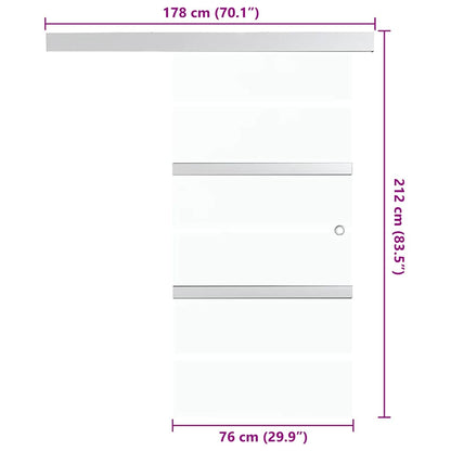 Schiebetür Esg-Glas Und Aluminium Silbern
