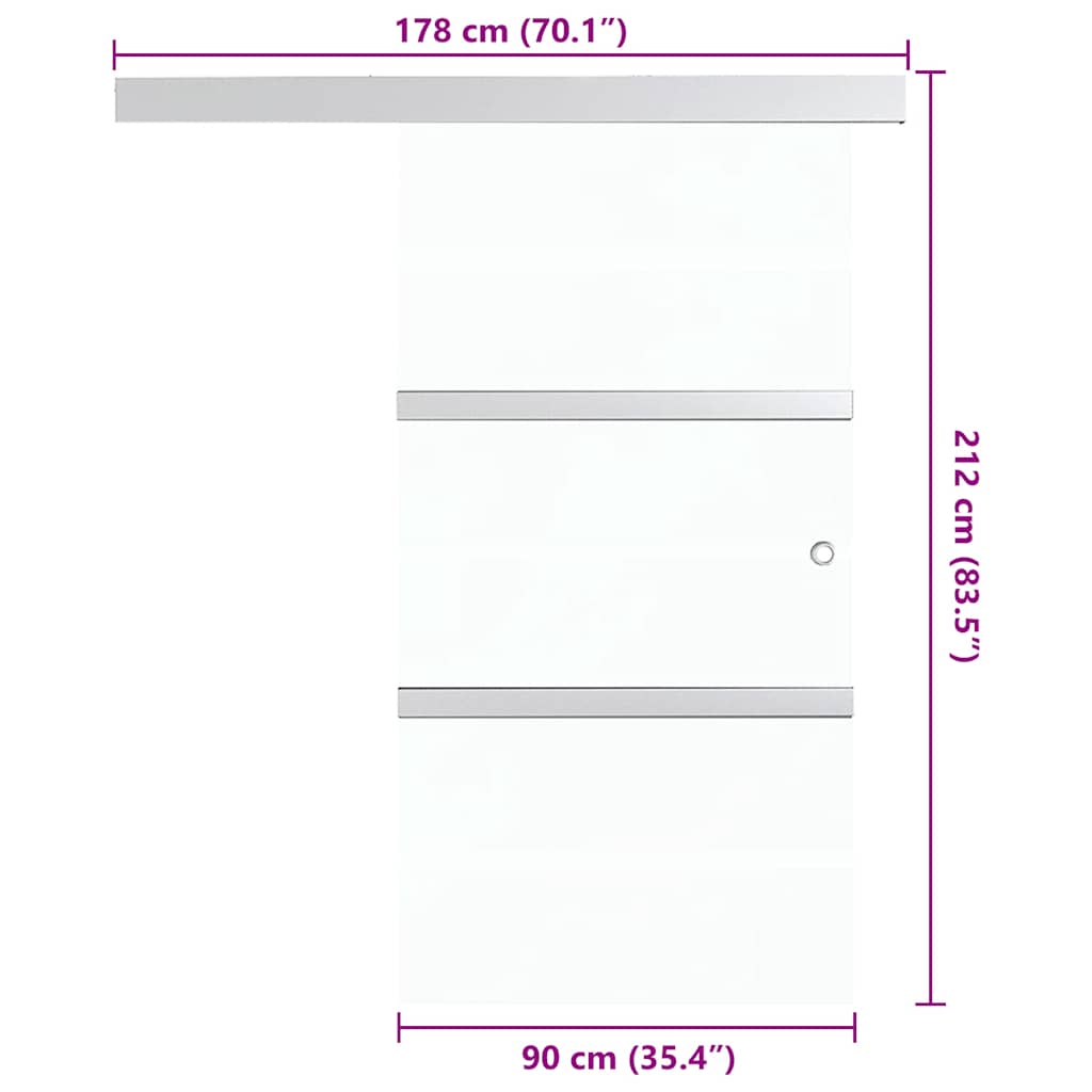 Schiebetür Esg-Glas Und Aluminium Silbern