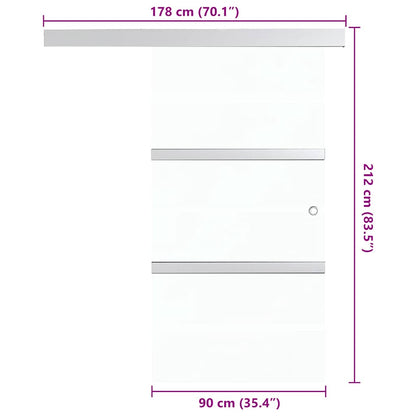 Schiebetür Esg-Glas Und Aluminium Silbern