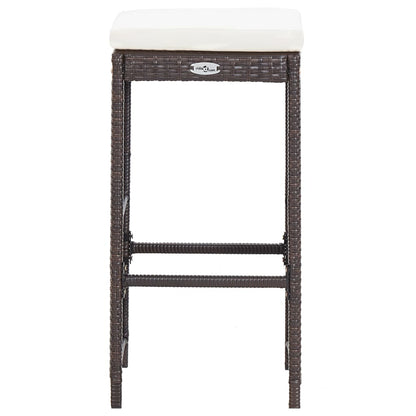 7-Tlg. Gartenbar-Set Mit Auflagen Poly Rattan