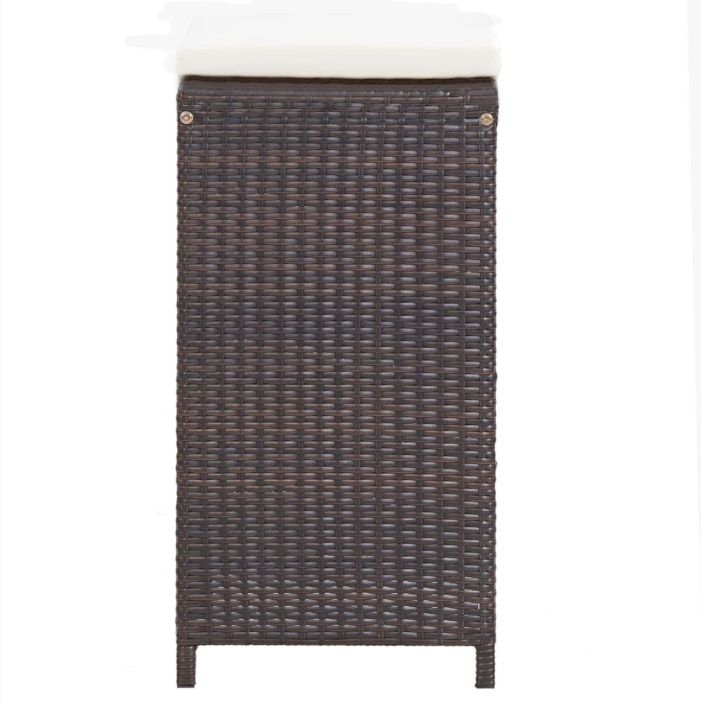 7-Tlg. Gartenbar-Set Mit Auflagen Poly Rattan