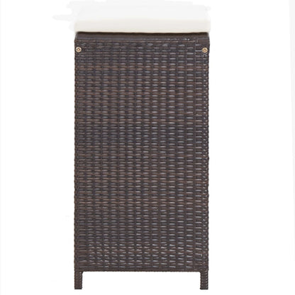 7-Tlg. Gartenbar-Set Mit Auflagen Poly Rattan