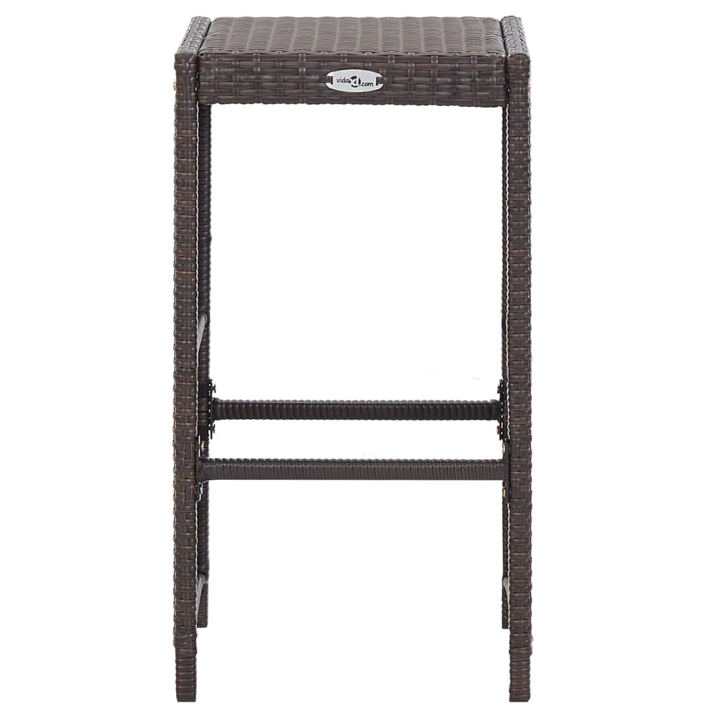 7-Tlg. Gartenbar-Set Mit Auflagen Poly Rattan