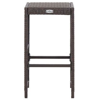 7-Tlg. Gartenbar-Set Mit Auflagen Poly Rattan