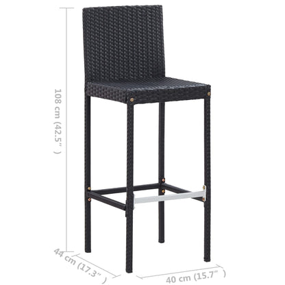 7-Tlg. Gartenbar-Set Mit Kissen Poly-Rattan