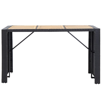 7-Tlg. Gartenbar-Set Mit Kissen Poly-Rattan