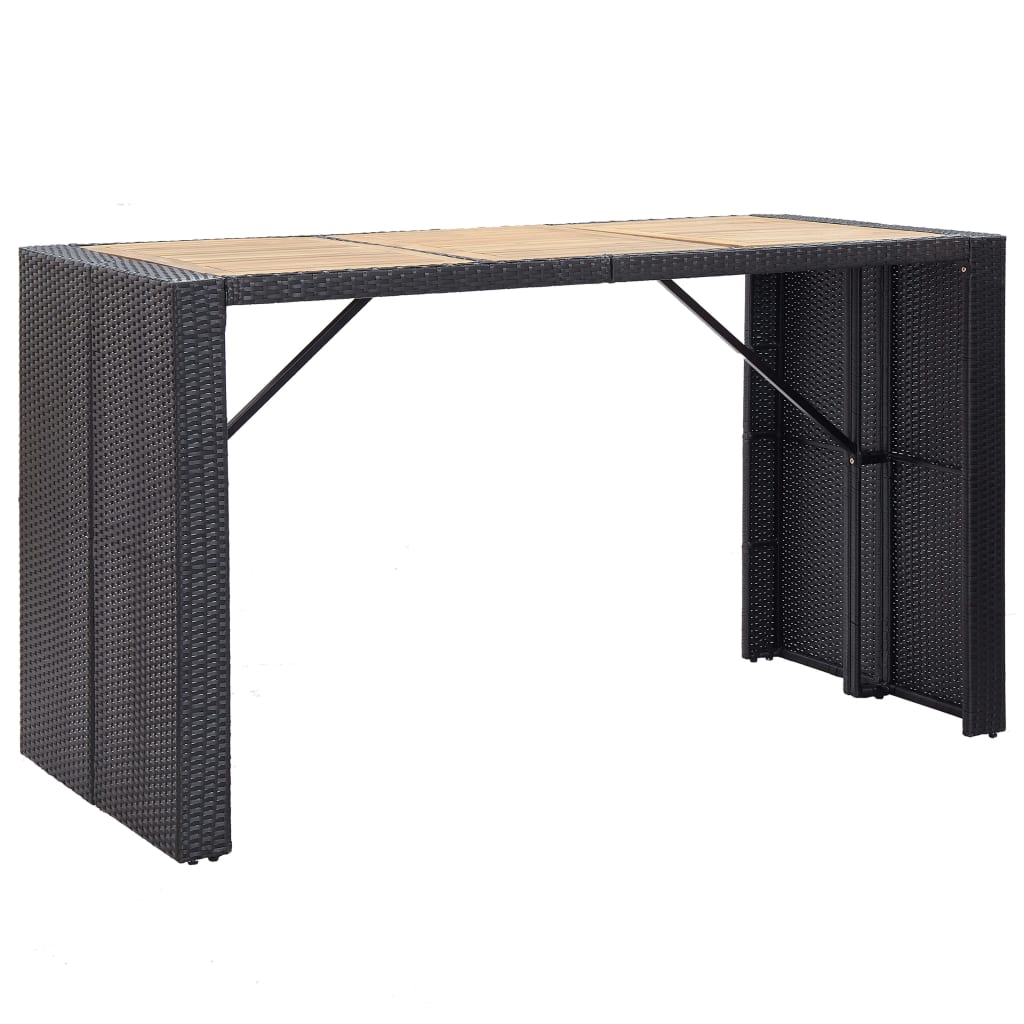 7-Tlg. Gartenbar-Set Mit Kissen Poly-Rattan
