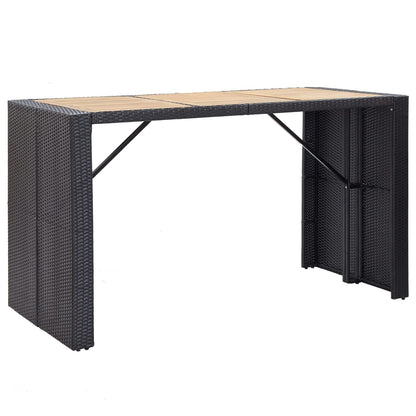 7-Tlg. Gartenbar-Set Mit Kissen Poly-Rattan