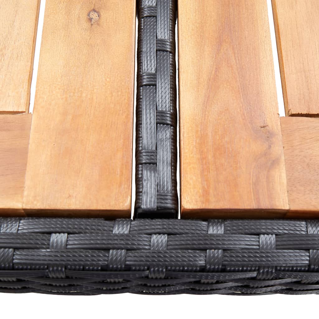 7-Tlg. Gartenbar-Set Mit Kissen Poly-Rattan
