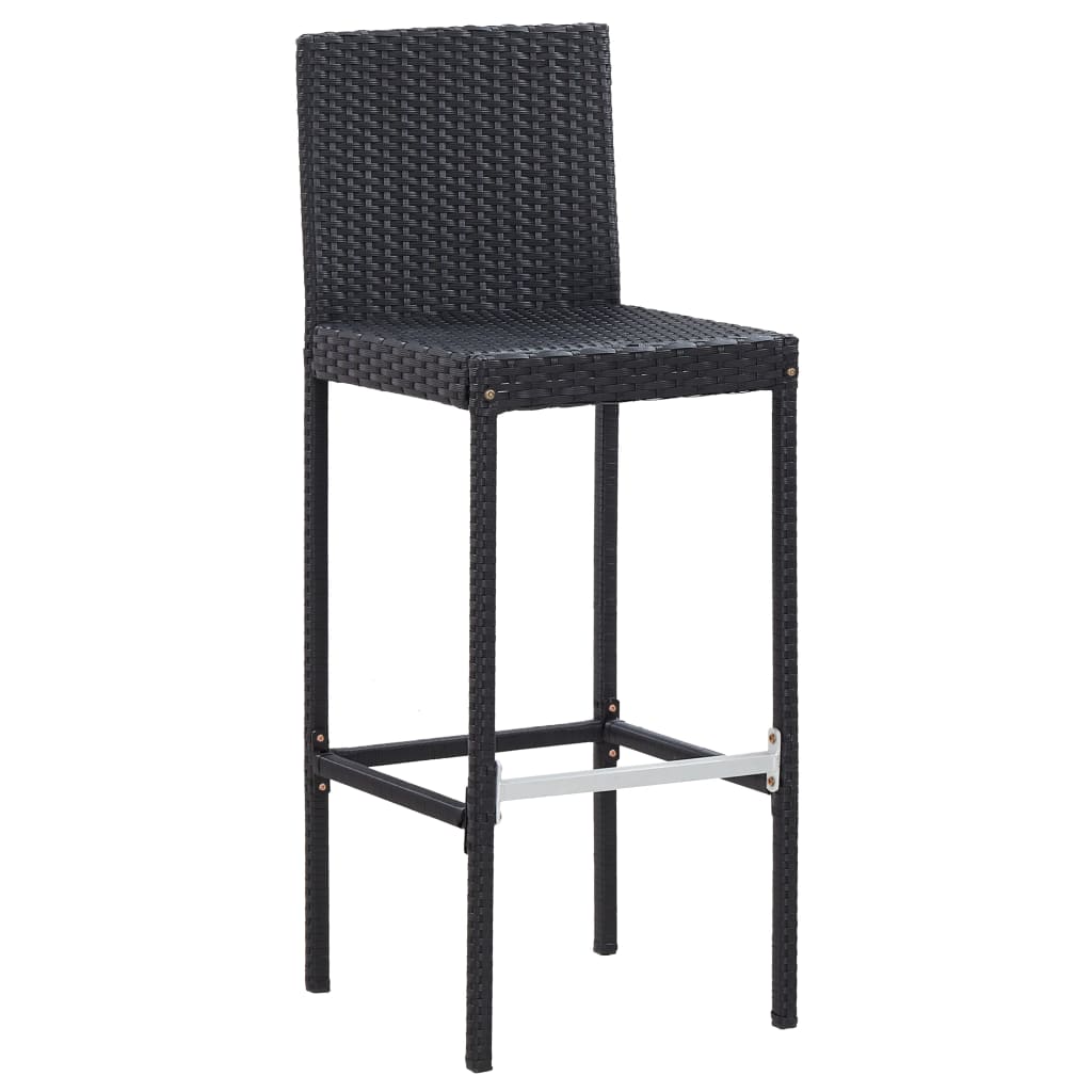 5-Tlg. Garten-Bar-Set Poly Rattan Und Akazienholz