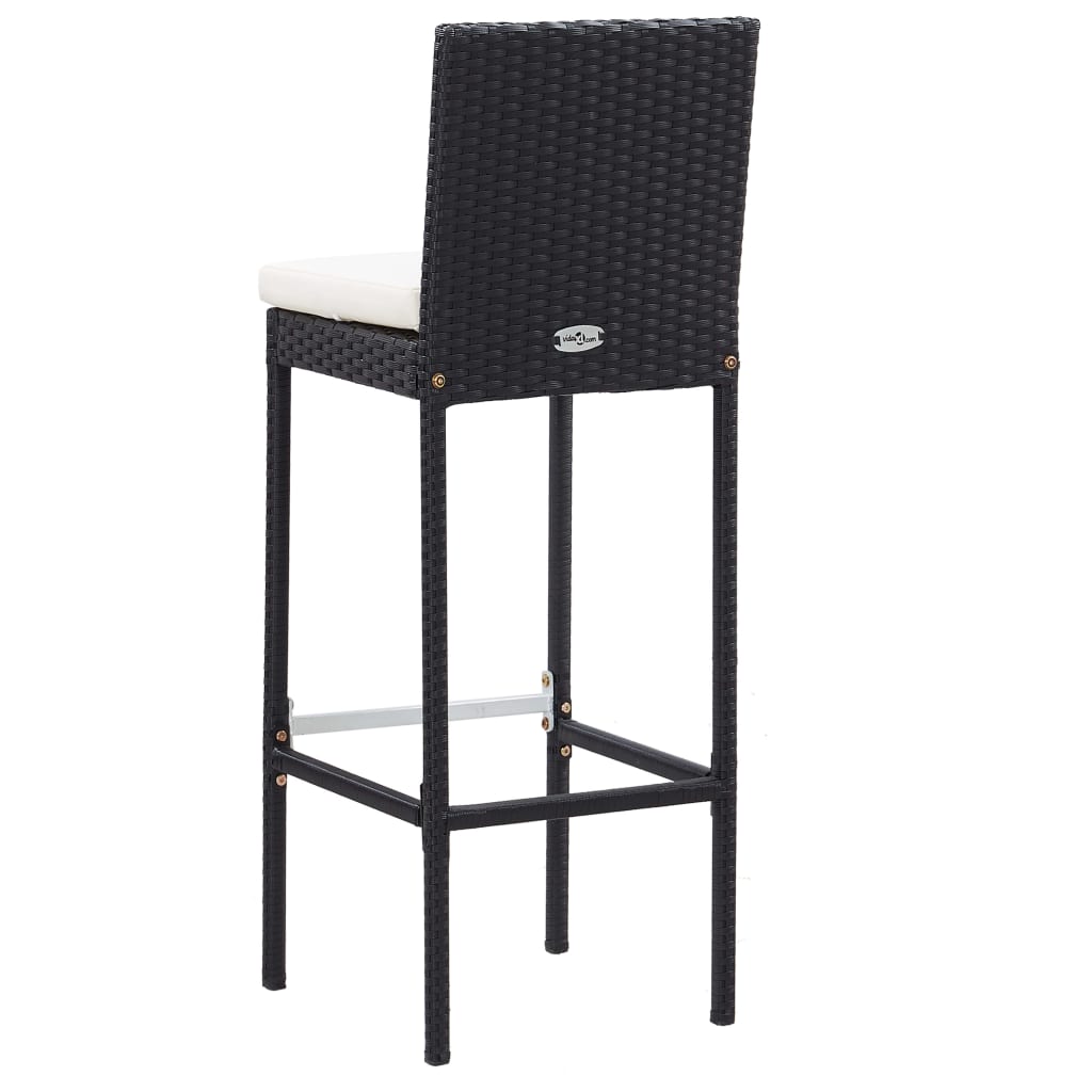 5-Tlg. Garten-Bar-Set Poly Rattan Und Akazienholz
