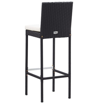 5-Tlg. Garten-Bar-Set Poly Rattan Und Akazienholz