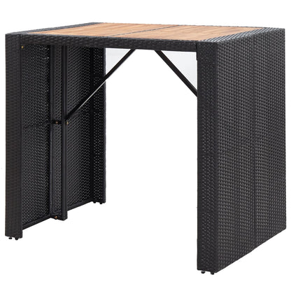 5-Tlg. Garten-Bar-Set Poly Rattan Und Akazienholz