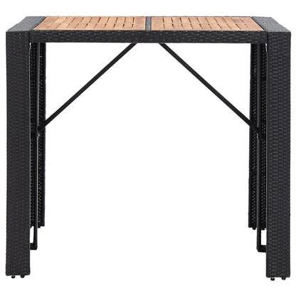 5-Tlg. Garten-Bar-Set Poly Rattan Und Akazienholz