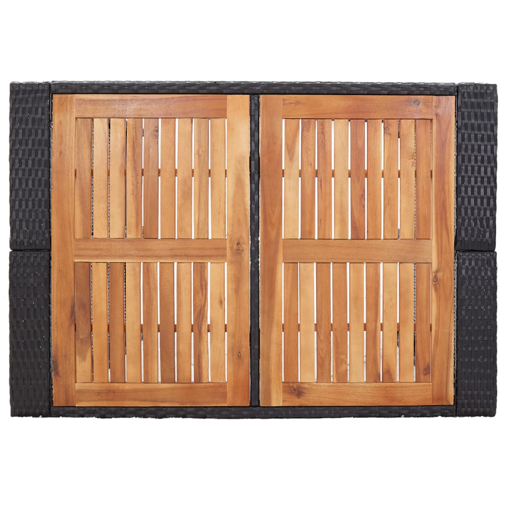 5-Tlg. Garten-Bar-Set Poly Rattan Und Akazienholz
