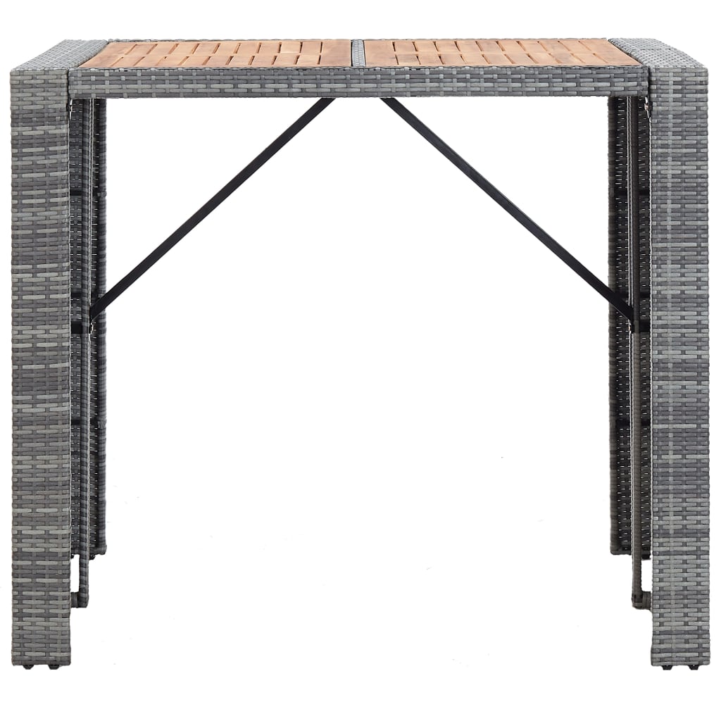 5-Tlg. Garten-Bar-Set Poly Rattan Und Akazienholz
