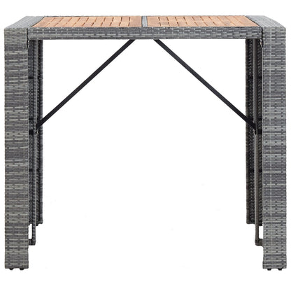 5-Tlg. Garten-Bar-Set Poly Rattan Und Akazienholz