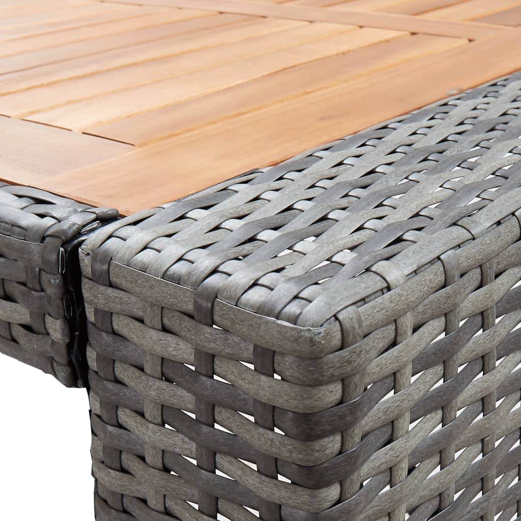 5-Tlg. Garten-Bar-Set Poly Rattan Und Akazienholz