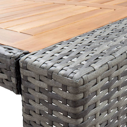 5-Tlg. Garten-Bar-Set Poly Rattan Und Akazienholz