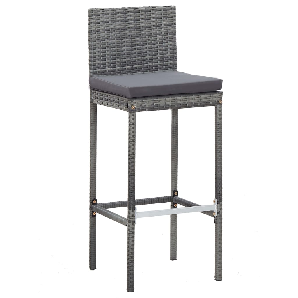 5-Tlg. Garten-Bar-Set Poly Rattan Und Akazienholz