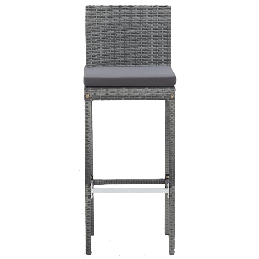 5-Tlg. Garten-Bar-Set Poly Rattan Und Akazienholz
