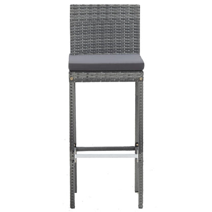 5-Tlg. Garten-Bar-Set Poly Rattan Und Akazienholz