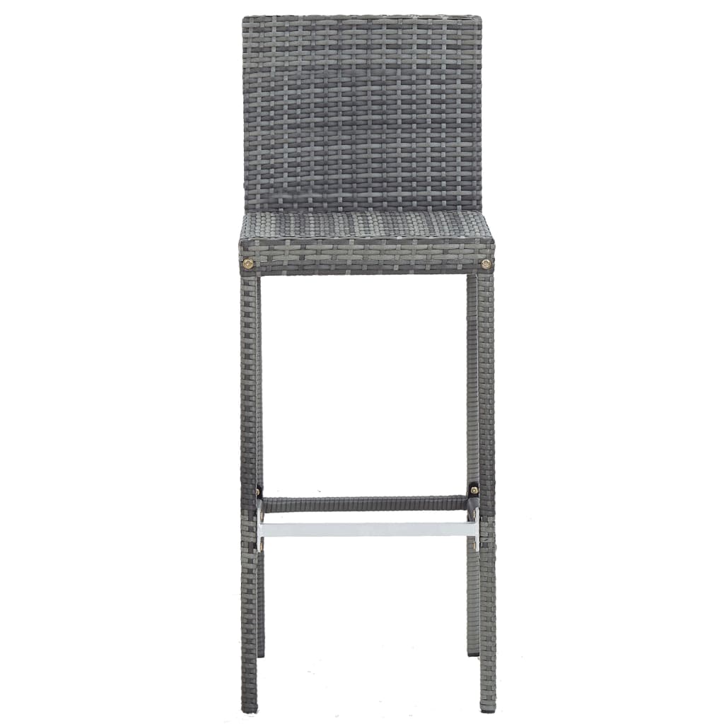 5-Tlg. Garten-Bar-Set Poly Rattan Und Akazienholz